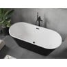 Baignoire Mexen Flavia autoportante 150 x 75 cm, blanche/noire, trop-plein noir - 54031507575-70