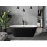 Baignoire Mexen Flavia autoportante 150 x 75 cm, blanche/noire, trop-plein noir - 54031507575-70