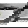 Mexen Flavia vrijstaande badkuip 150 x 75 cm, wit/zwart, overloop geborsteld nikkel - 54031507575-97