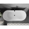 Baignoire Mexen Flavia autoportante 150 x 75 cm, blanche/noire, trop-plein noir - 54031507575-70