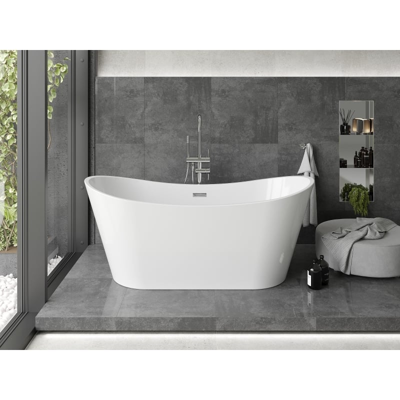 Mexen Montana vabaltiseisev vann 150 x 75 cm, valge, ülevool kroom - 52011507500-01
