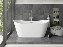 Mexen Montana Freestanding Bath 150 x 75 cm, White, Chrome Overflow - 52011507500-01