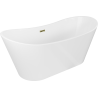 Mexen Montana freistehende Badewanne 150 x 75 cm, weiß, mit Überlauf in Gold - 52011507500-50