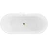 Mexen Montana freistehende Badewanne 150 x 75 cm, weiß, mit Überlauf in Gold - 52011507500-50