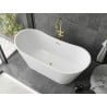 Mexen Montana freistehende Badewanne 150 x 75 cm, weiß, Überlauf gold - 52011507500-50