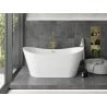Mexen Montana freistehende Badewanne 150 x 75 cm, weiß, mit Überlauf in Gold - 52011507500-50