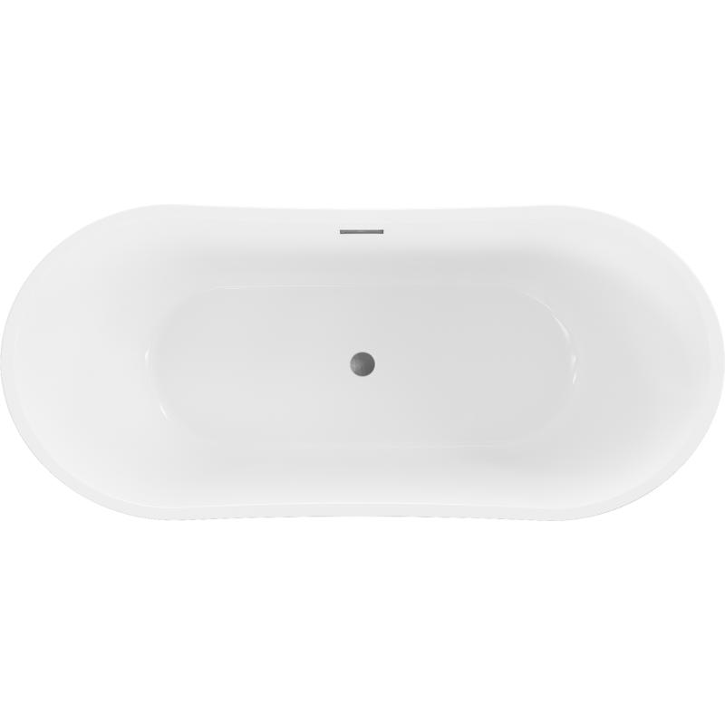Mexen Montana freestanding bathtub 150 x 75 cm, white, brushed gun gray overflow - 52011507500-66