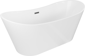Mexen Montana freistehende Badewanne 150 x 75 cm, weiß, Überlauf gun gray gebürstet - 52011507500-66