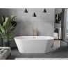 Mexen Flavia vasca da bagno freestanding 160 x 75 cm, bianca, troppopieno oro - 54031608000-50