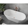 Mexen Flavia vasca da bagno freestanding 160 x 75 cm, bianca, troppo pieno oro rosa - 54031608000-60