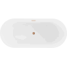 Baignoire Mexen Flavia autoportante 160 x 75 cm, blanche, bonde en laiton brossé - 54031608000-65