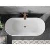 Mexen Flavia vasca da bagno freestanding 160 x 75 cm, bianca, troppo pieno oro rosa - 54031608000-60