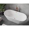 Baignoire Mexen Flavia autoportante 160 x 75 cm, blanche, bonde en laiton brossé - 54031608000-65