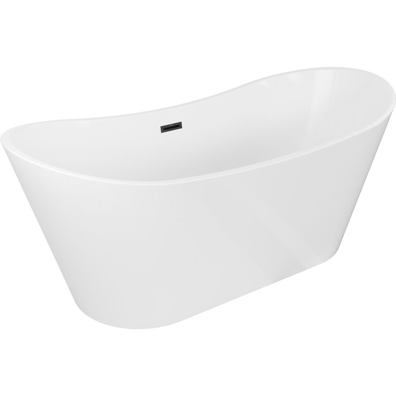 Mexen Montana freestanding bathtub 150 x 75 cm, white, black overflow - 52011507500-70