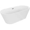 Baignoire Mexen Flavia autoportante 160 x 75 cm, blanche, évacuation gun metal - 54031608000-95
