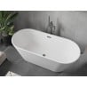 Baignoire Mexen Flavia autoportante 160 x 75 cm, blanche, évacuation gun metal - 54031608000-95