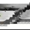 Mexen Flavia vrijstaande badkuip 160 x 75 cm, wit, overloop gun metal - 54031608000-95