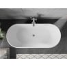 Mexen Flavia 160 x 75 cm freestanding bath, white/black, chrome overflow - 54031608075-01