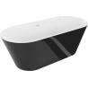 Mexen Flavia free-standing bath 160 x 75 cm, white/black, white overflow - 54031608075-20