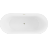 Mexen Flavia vrijstaande badkuip 160 x 75 cm, wit/zwart, gouden overloop - 54031608075-50