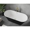 Baignoire Mexen Flavia indépendante 160 x 75 cm, blanche/noire, siphon doré - 54031608075-50