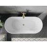 Mexen Flavia vaba-seisev vann 160 x 75 cm, valge/must, ülevool kuldne - 54031608075-50