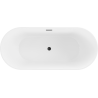 Mexen Flavia freistehende Badewanne 160 x 75 cm, weiß/schwarz, schwarzer Überlauf - 54031608075-70