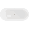 Mexen Flavia freestanding bathtub 160 x 75 cm, white/black, brushed nickel overflow - 54031608075-97