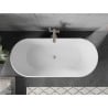 Mexen Flavia freestanding bathtub 160 x 75 cm, white/black, brushed nickel overflow - 54031608075-97