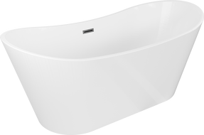Mexen Montana freistehende Badewanne 150 x 75 cm, weiß, Überlauf gun metal - 52011507500-95