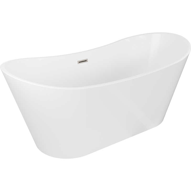 Mexen Montana freestanding bathtub 150 x 75 cm, white, brushed nickel overflow - 52011507500-97