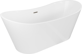 Mexen Montana freistehende Badewanne 150 x 75 cm, weiß, mit gebürstetem Nickelüberlauf - 52011507500-97