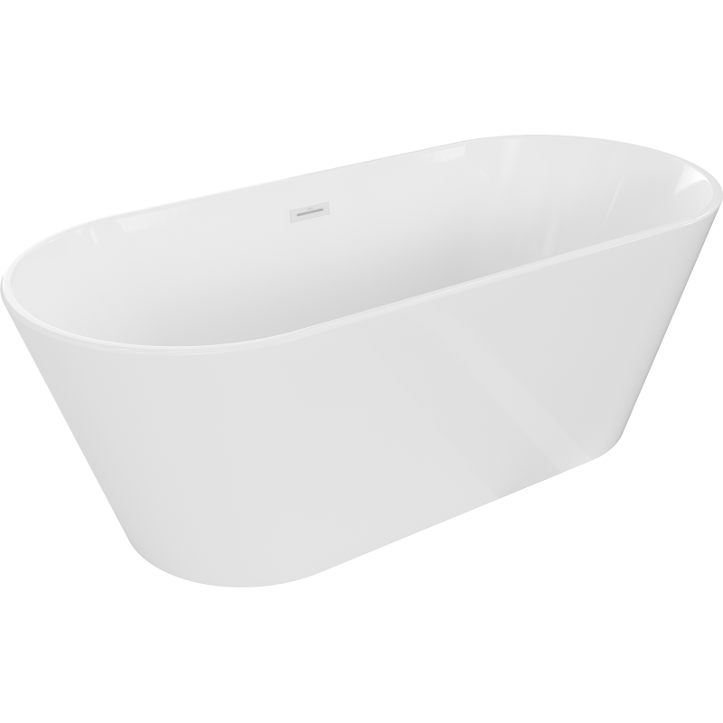 Mexen Flavia fristående badkar 170 x 75 cm, vit, vit överfyllnad - 54031708000-20