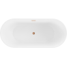 Baignoire Mexen Flavia autoportante 170 x 75 cm, blanche, vidange en cuivre brossé - 54031708000-65