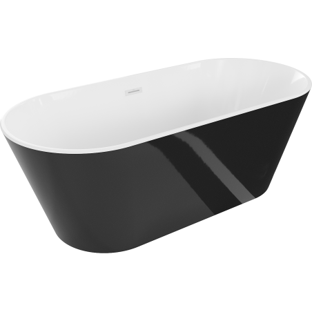 Mexen Flavia freestanding bathtub 170 x 75 cm, white/black, overflow white - 54031708075-20