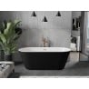 Mexen Flavia baignoire autoportante 170 x 75 cm, blanche/noire, trop-plein cuivre brossé - 54031708075-65