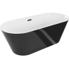Mexen Flavia baignoire autoportante 170 x 75 cm, blanche/noire, trop-plein noir - 54031708075-70