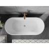 Mexen Flavia baignoire autoportante 170 x 75 cm, blanche/noire, trop-plein cuivre brossé - 54031708075-65