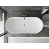 Mexen Montana freestanding bathtub 150 x 75 cm, white/black, rose gold overflow - 52011507575-60