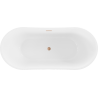 Mexen Montana freestanding bathtub 59 x 29.5 in, white/black, brushed copper overflow - 52011507575-65