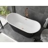 Mexen Montana freestanding bathtub 59 x 29.5 in, white/black, brushed copper overflow - 52011507575-65