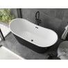 Mexen Montana freistehende Badewanne 150 x 75 cm, weiß/schwarz, mit schwarzem Überlauf - 52011507575-70