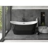 Mexen Montana freistehende Badewanne 150 x 75 cm, weiß/schwarz, mit schwarzem Überlauf - 52011507575-70
