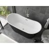Mexen Montana freestanding bathtub 150 x 75 cm, white/black, brushed nickel overflow - 52011507575-97