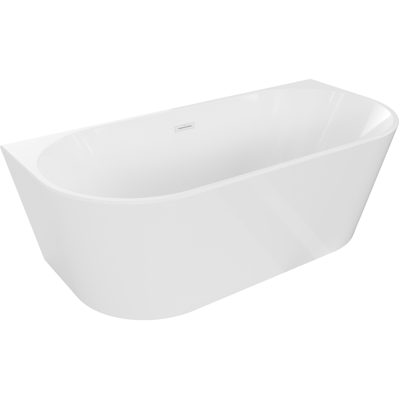 Mexen Oval freestanding wall-mounted bathtub 140 x 75 cm, white, white overflow - 52671407500-20