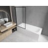 Mexen Vega rectangular bath 160 x 70 cm with housing and 1-wing screen 70 cm, black pattern fix - 550116070X9307007070