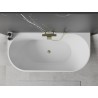 Mexen Oval wanna wolnostojąca przyścienna 140 x 75 cm, biała, przelew złoty - 52671407500-50