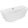 Mexen Oval vabalt seisev seinale kinnitatav vann 140 x 75 cm, valge, must ülevool - 52671407500-70