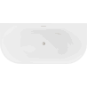 Mexen Oval freistehende Wandbadewanne 140 x 75 cm, weiß, mit mattverchromtem Überlauf - 52671407500-97