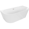 Mexen Oval freestanding wall-mounted bathtub 140 x 75 cm, white, brushed nickel overflow - 52671407500-97